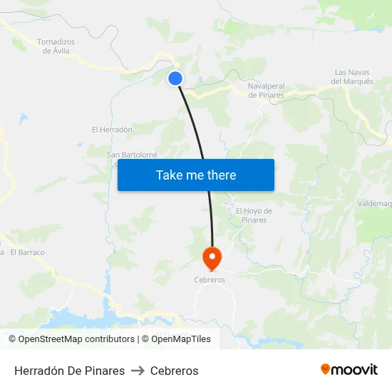 Herradón De Pinares to Cebreros map