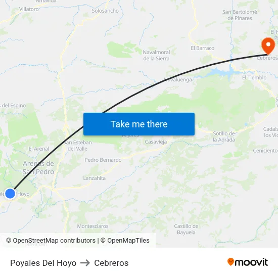 Poyales Del Hoyo to Cebreros map
