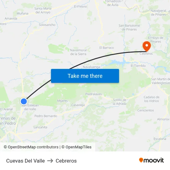 Cuevas Del Valle to Cebreros map