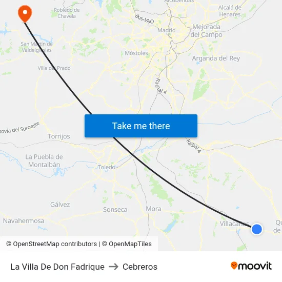La Villa De Don Fadrique to Cebreros map