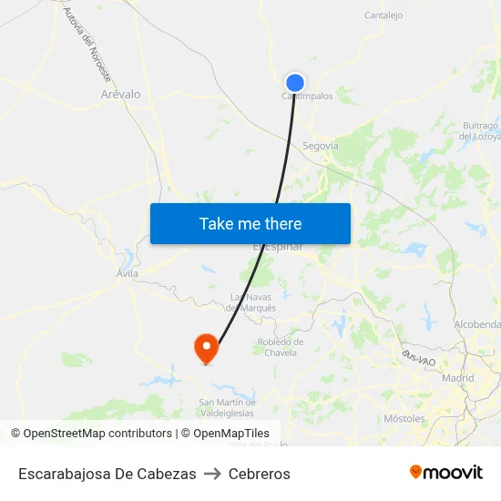 Escarabajosa De Cabezas to Cebreros map