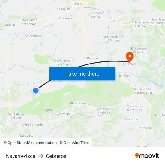 Navarrevisca to Cebreros map