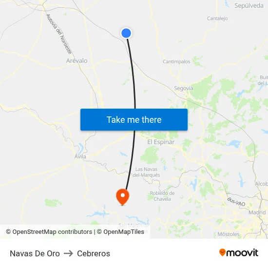 Navas De Oro to Cebreros map