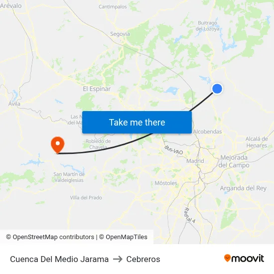 Cuenca Del Medio Jarama to Cebreros map