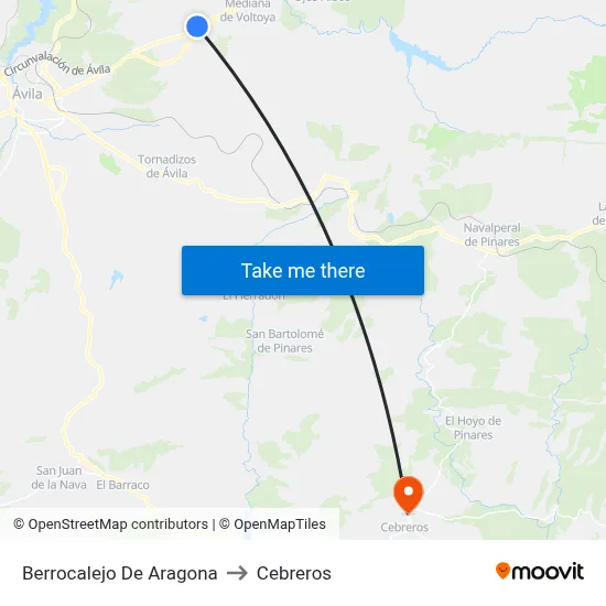 Berrocalejo De Aragona to Cebreros map