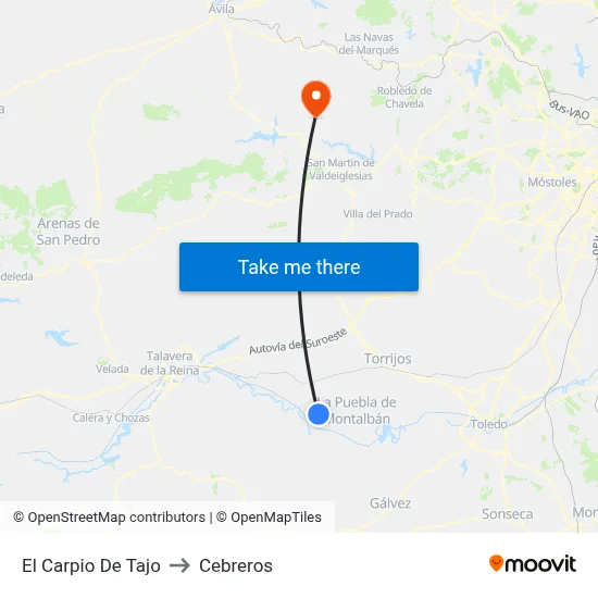 El Carpio De Tajo to Cebreros map