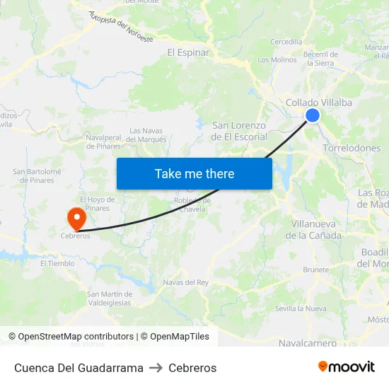 Cuenca Del Guadarrama to Cebreros map