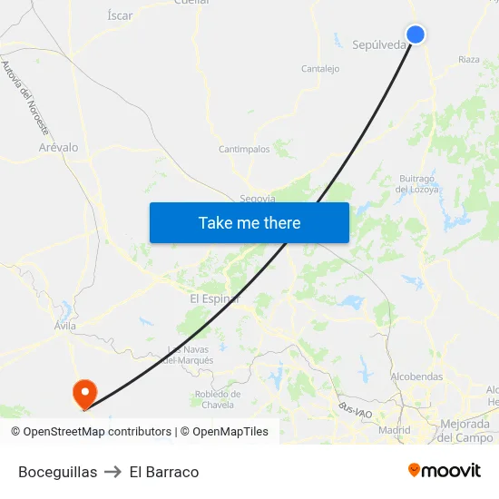 Boceguillas to El Barraco map