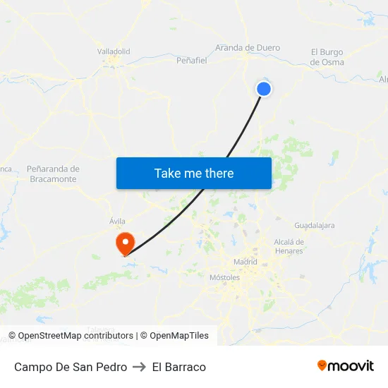 Campo De San Pedro to El Barraco map