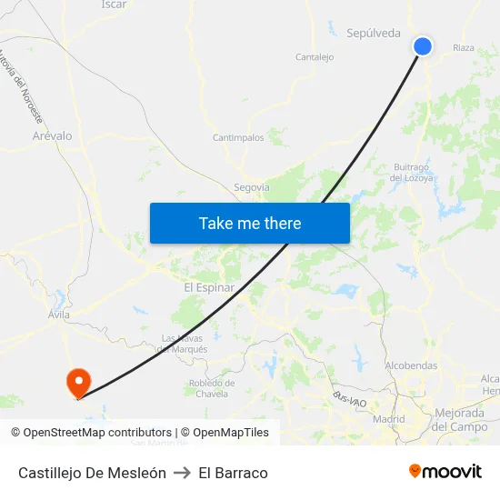 Castillejo De Mesleón to El Barraco map