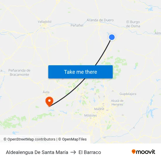 Aldealengua De Santa María to El Barraco map