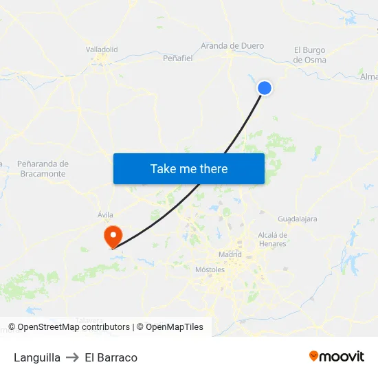 Languilla to El Barraco map