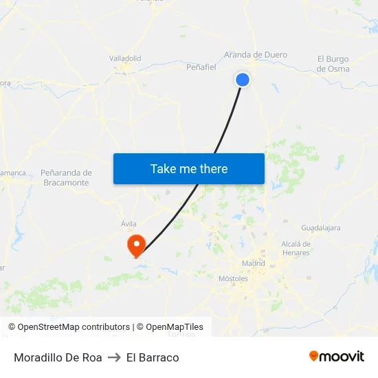 Moradillo De Roa to El Barraco map