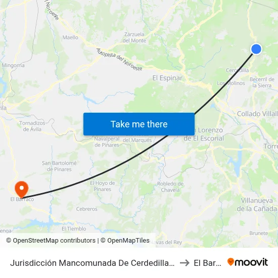 Jurisdicción Mancomunada De Cerdedilla Y Navacerrada to El Barraco map