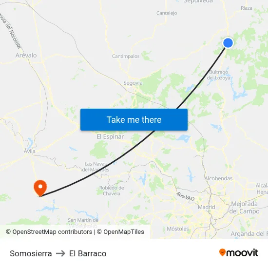 Somosierra to El Barraco map