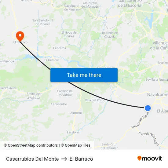 Casarrubios Del Monte to El Barraco map