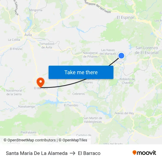 Santa María De La Alameda to El Barraco map
