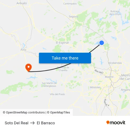 Soto Del Real to El Barraco map