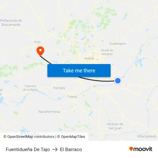 Fuentidueña De Tajo to El Barraco map