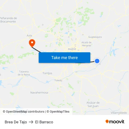 Brea De Tajo to El Barraco map