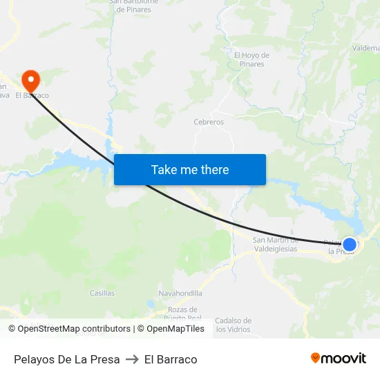 Pelayos De La Presa to El Barraco map