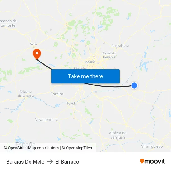 Barajas De Melo to El Barraco map