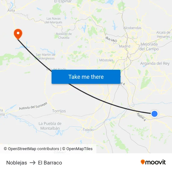 Noblejas to El Barraco map