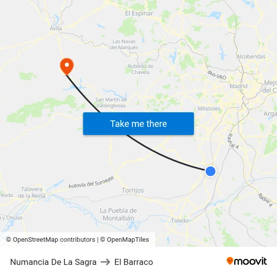 Numancia De La Sagra to El Barraco map
