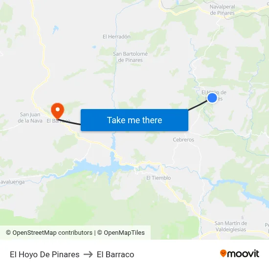 El Hoyo De Pinares to El Barraco map