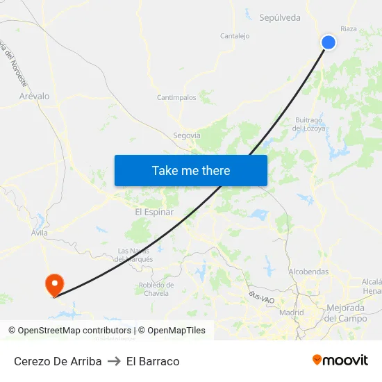Cerezo De Arriba to El Barraco map