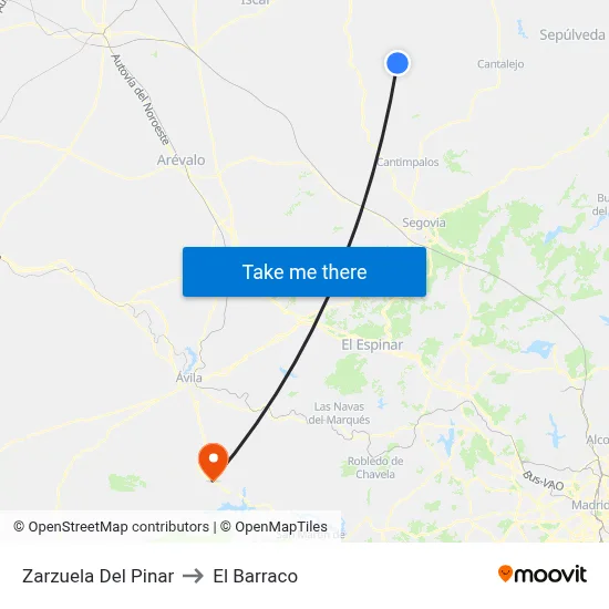 Zarzuela Del Pinar to El Barraco map