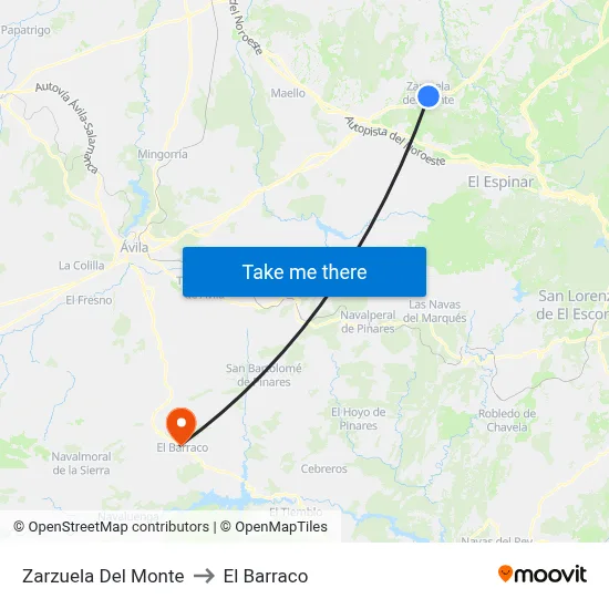 Zarzuela Del Monte to El Barraco map