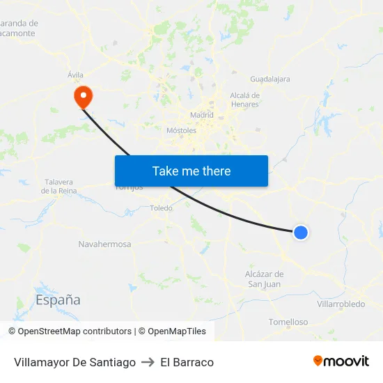 Villamayor De Santiago to El Barraco map