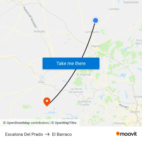 Escalona Del Prado to El Barraco map