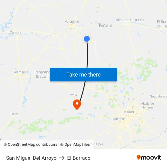 San Miguel Del Arroyo to El Barraco map