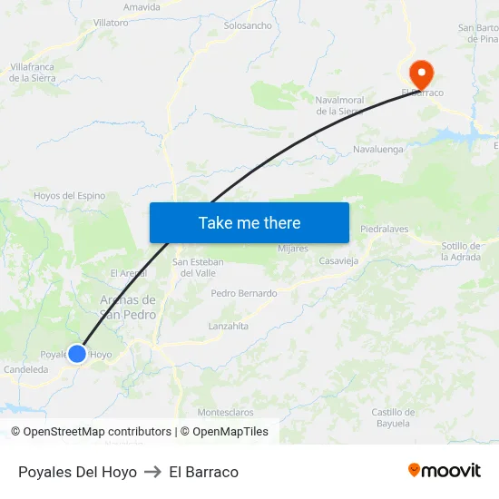 Poyales Del Hoyo to El Barraco map