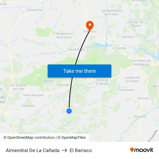 Almendral De La Cañada to El Barraco map