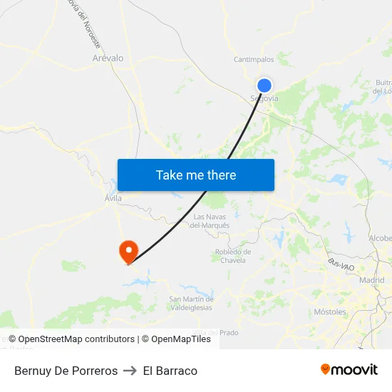 Bernuy De Porreros to El Barraco map