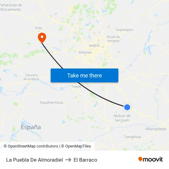 La Puebla De Almoradiel to El Barraco map