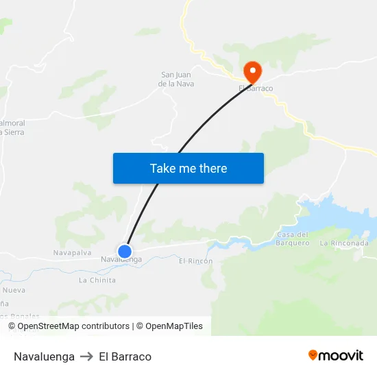 Navaluenga to El Barraco map