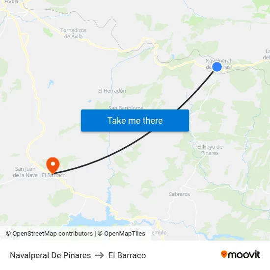 Navalperal De Pinares to El Barraco map