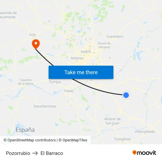 Pozorrubio to El Barraco map
