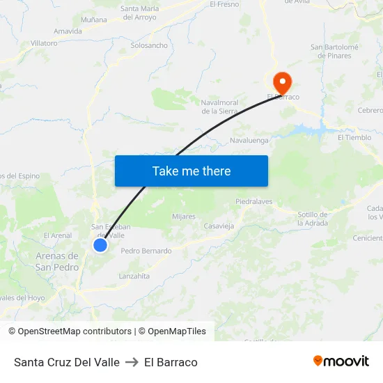 Santa Cruz Del Valle to El Barraco map