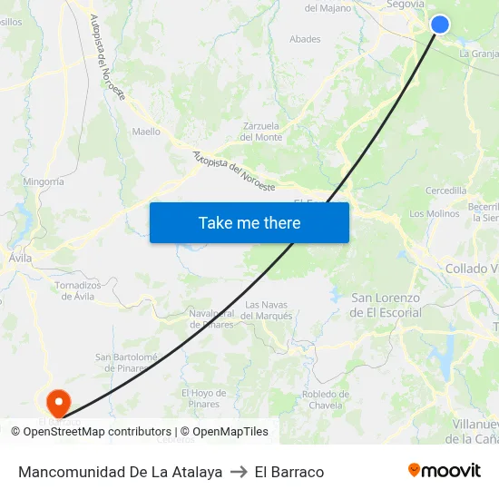 Mancomunidad De La Atalaya to El Barraco map