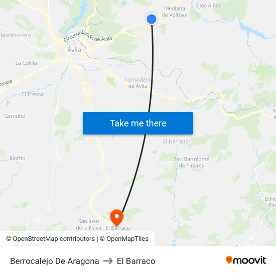 Berrocalejo De Aragona to El Barraco map