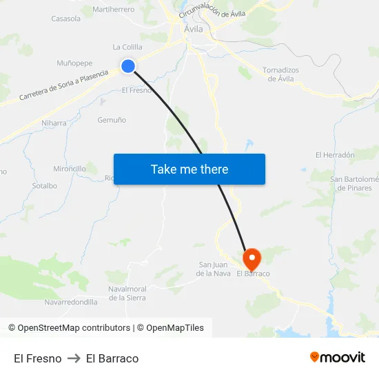 El Fresno to El Barraco map