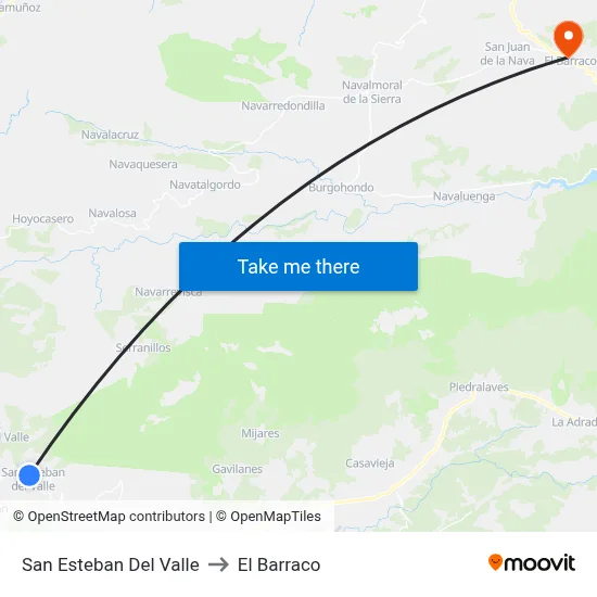 San Esteban Del Valle to El Barraco map