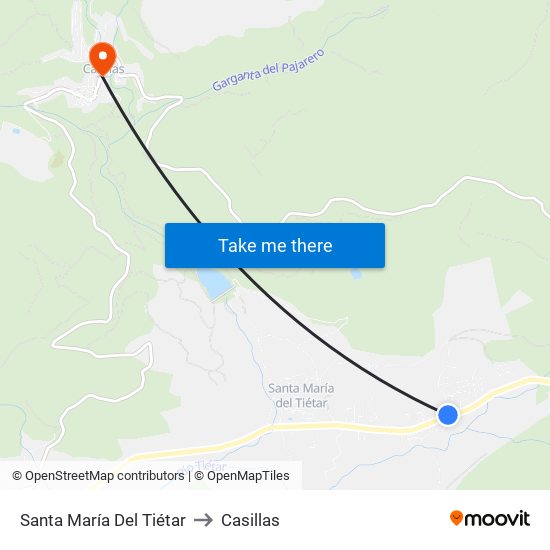 Santa María Del Tiétar to Casillas map