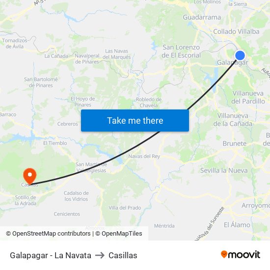 Galapagar - La Navata to Casillas map
