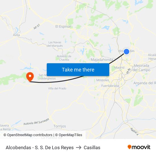 Alcobendas - S. S. De Los Reyes to Casillas map